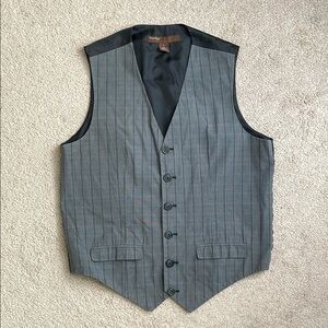 Perry Ellis Gray Vest with Pinstripes
